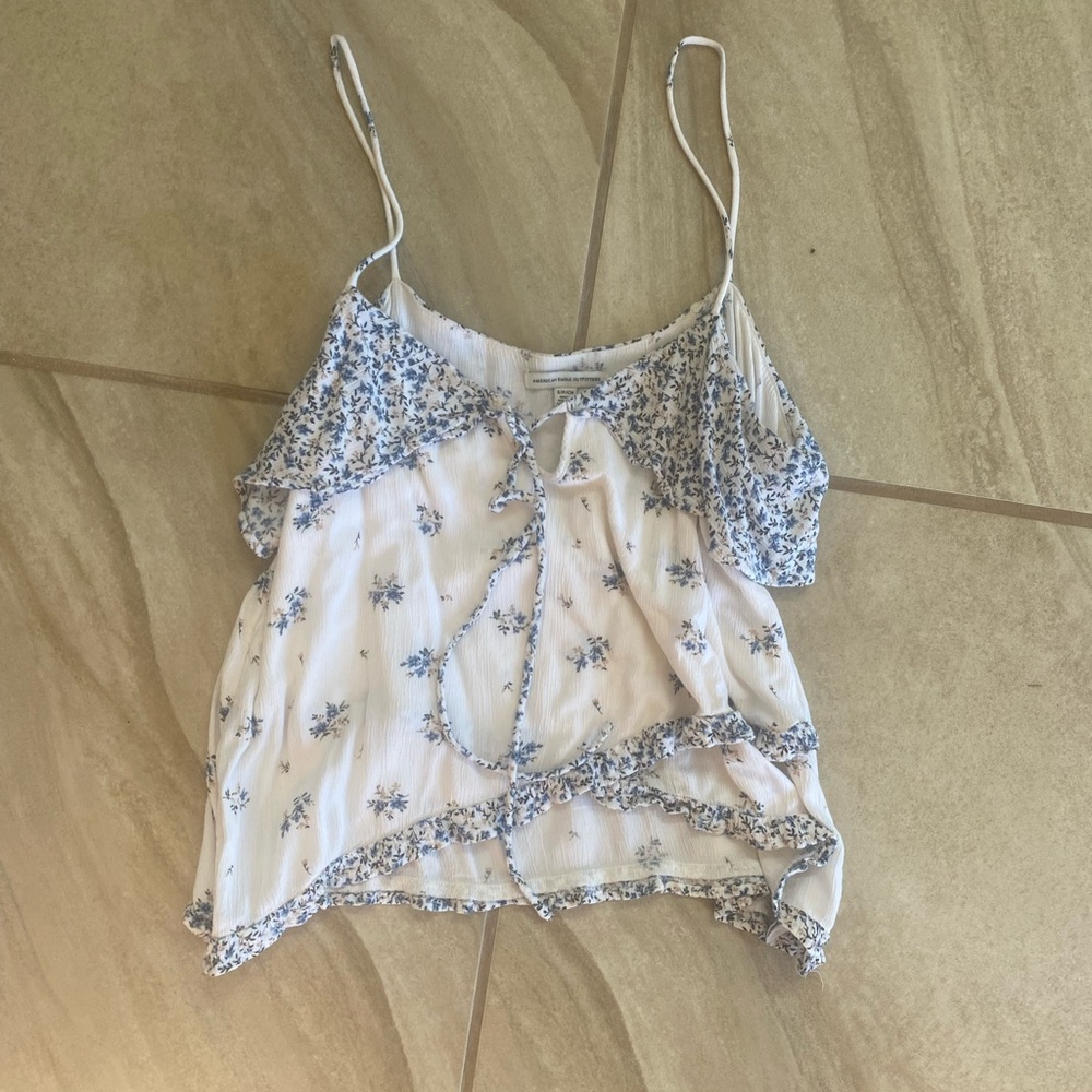 White floral tank.